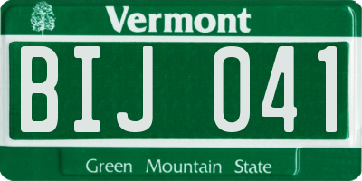 VT license plate BIJ041