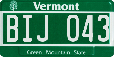 VT license plate BIJ043