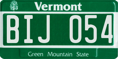 VT license plate BIJ054