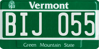 VT license plate BIJ055