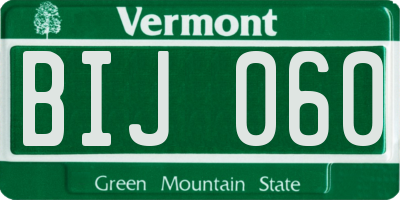 VT license plate BIJ060