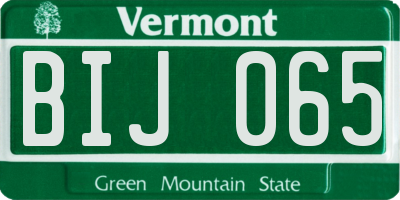 VT license plate BIJ065