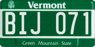 VT license plate BIJ071