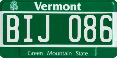 VT license plate BIJ086