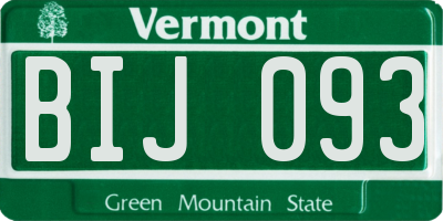 VT license plate BIJ093