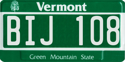 VT license plate BIJ108