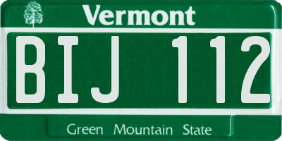 VT license plate BIJ112