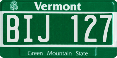 VT license plate BIJ127