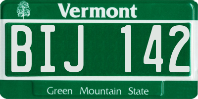 VT license plate BIJ142