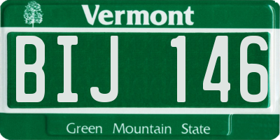 VT license plate BIJ146
