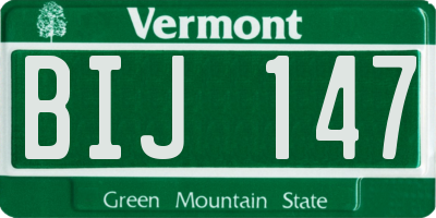 VT license plate BIJ147