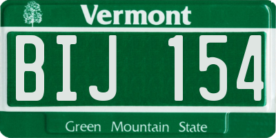 VT license plate BIJ154