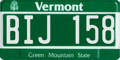 VT license plate BIJ158
