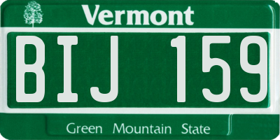 VT license plate BIJ159