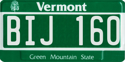 VT license plate BIJ160