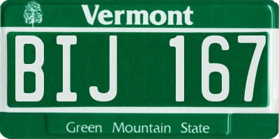 VT license plate BIJ167