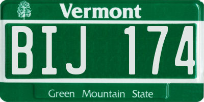 VT license plate BIJ174