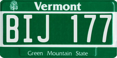 VT license plate BIJ177