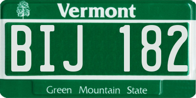 VT license plate BIJ182