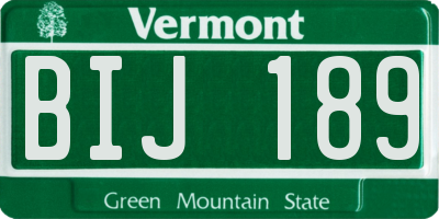VT license plate BIJ189