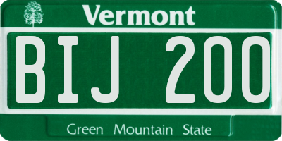 VT license plate BIJ200