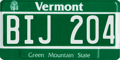 VT license plate BIJ204