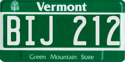 VT license plate BIJ212
