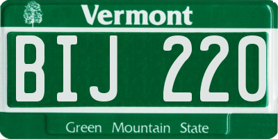 VT license plate BIJ220