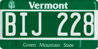 VT license plate BIJ228