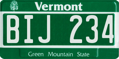 VT license plate BIJ234