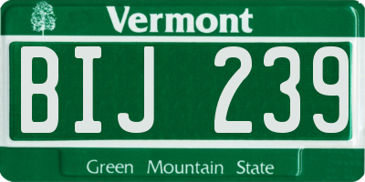 VT license plate BIJ239
