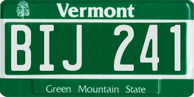 VT license plate BIJ241
