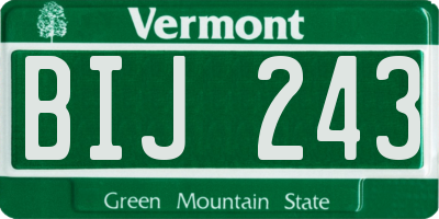 VT license plate BIJ243