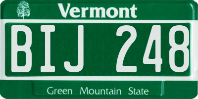 VT license plate BIJ248