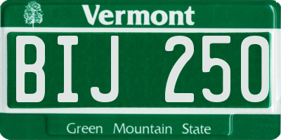 VT license plate BIJ250