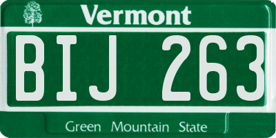 VT license plate BIJ263