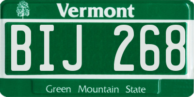 VT license plate BIJ268