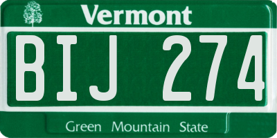 VT license plate BIJ274