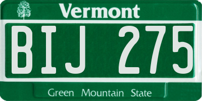 VT license plate BIJ275