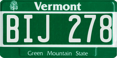 VT license plate BIJ278
