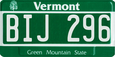 VT license plate BIJ296