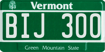 VT license plate BIJ300