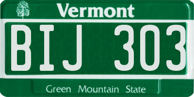 VT license plate BIJ303
