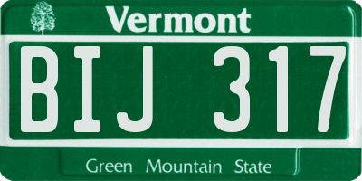 VT license plate BIJ317