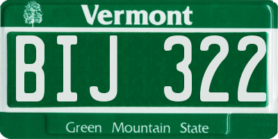 VT license plate BIJ322