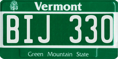 VT license plate BIJ330