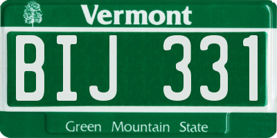 VT license plate BIJ331