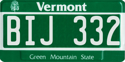VT license plate BIJ332