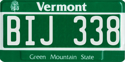 VT license plate BIJ338