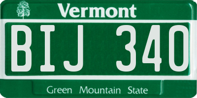 VT license plate BIJ340